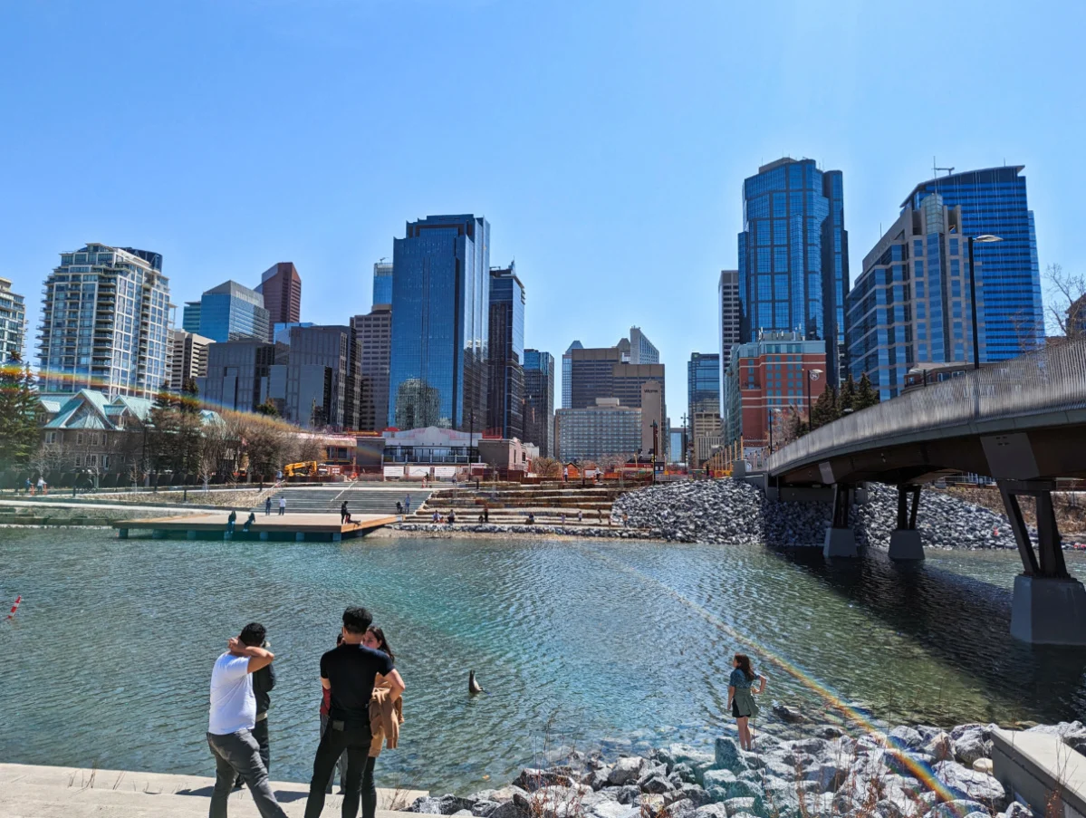 Downtown from Princes Island Park Calgary Alberta 1