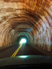 Driving through Zion Mt Carmel Tunnel Zion National Park Utah 2