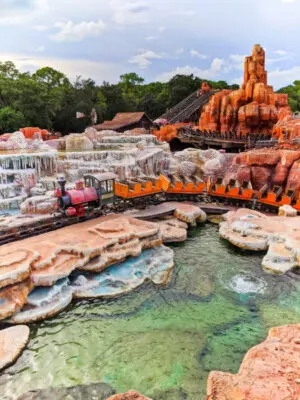 Empty Sanitized Train Cars on Thunder Mountain Magic Kingdom Disney World 2020 1