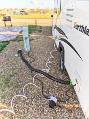 Emptying Gray and Black Water from Camper Trailer Amarillo Texas Cross Country relocation 2020 2