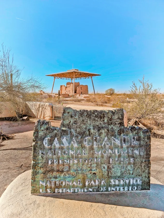 Entrance Sign at Casa Grande Ruins National Monument Arizona 2