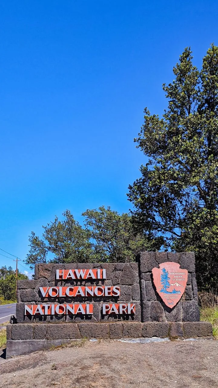 Entrance Sign in Hawaii Volcanoes National Park