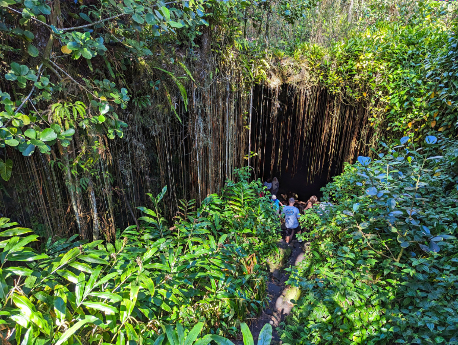 Entrance to Kaumana Caves in Hilo Big Island Hawaii 1