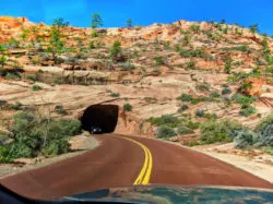 Entrance to Zion Mt Carmel Tunnel Zion National Park Utah 2