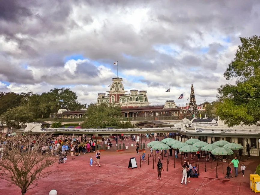 Entry Plaza of Magic Kingdom from Monorail Walt Disney World 1