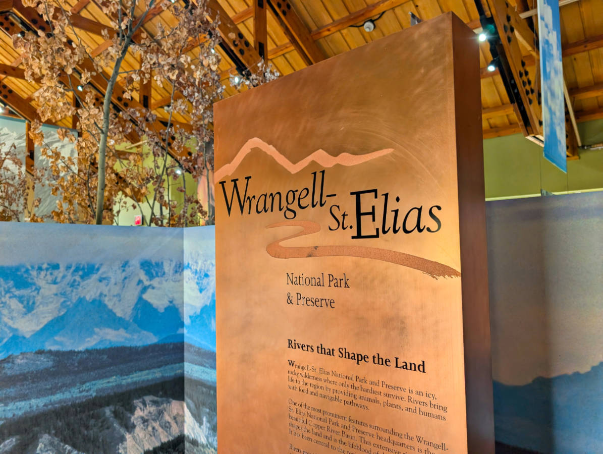 Exhibits in Visitor Center at Wrangell St Elias National Park Copper Center Alaska