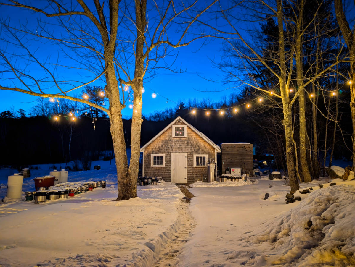 Exterior of Absalem Cidery in winter in Augusta Maine 4