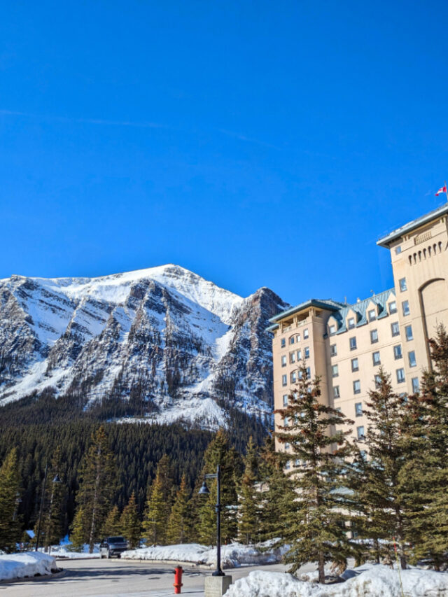 Exterior of Fairmont Chateau Lake Louise Banff Alberta 5