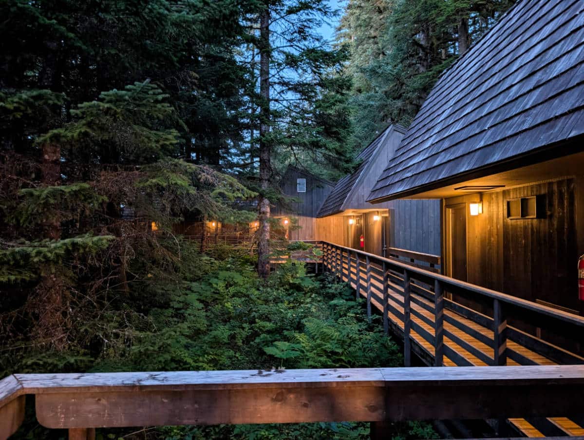 Exterior of Glacier Bay Lodge in Glacier Bay National Park Gustavus Alaska