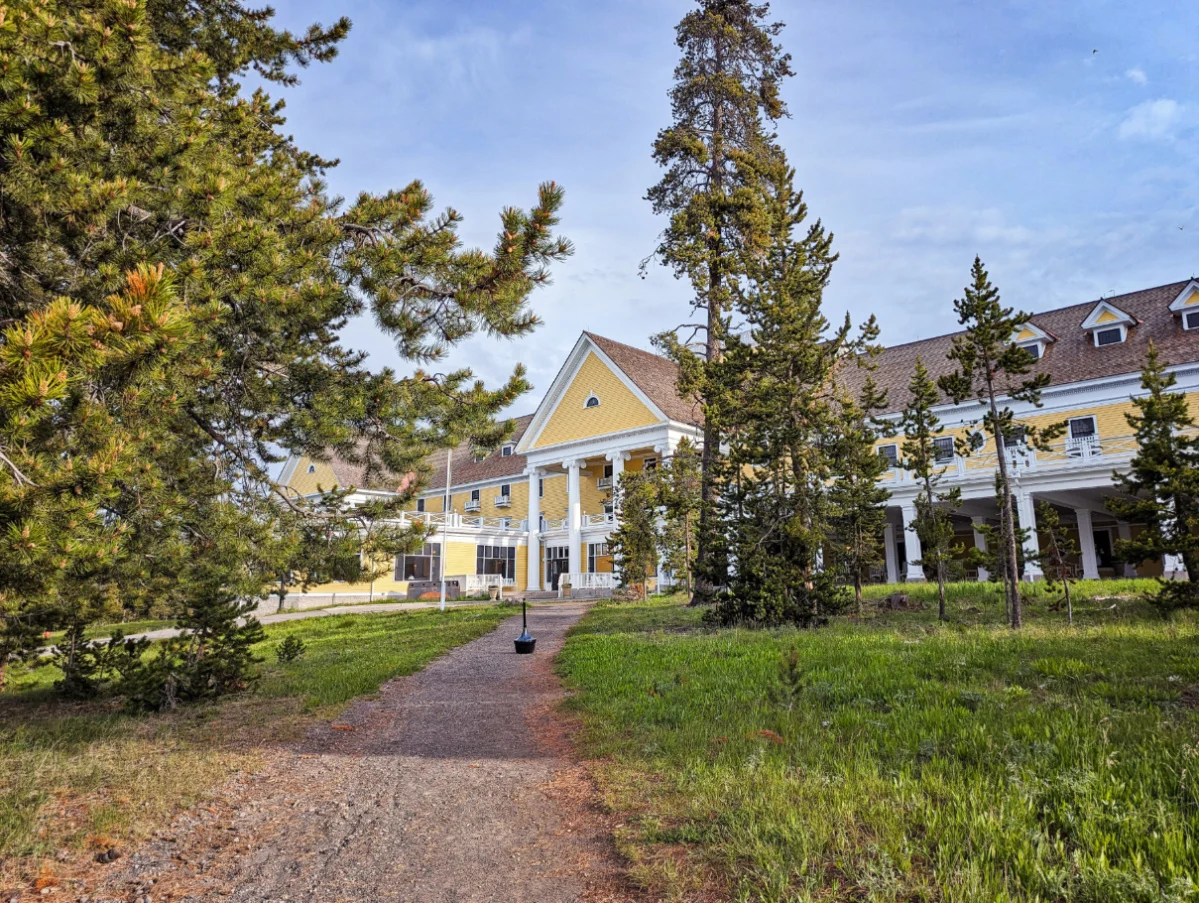 Exterior of Lake Hotel in Yellowstone National Park Wyoming 1