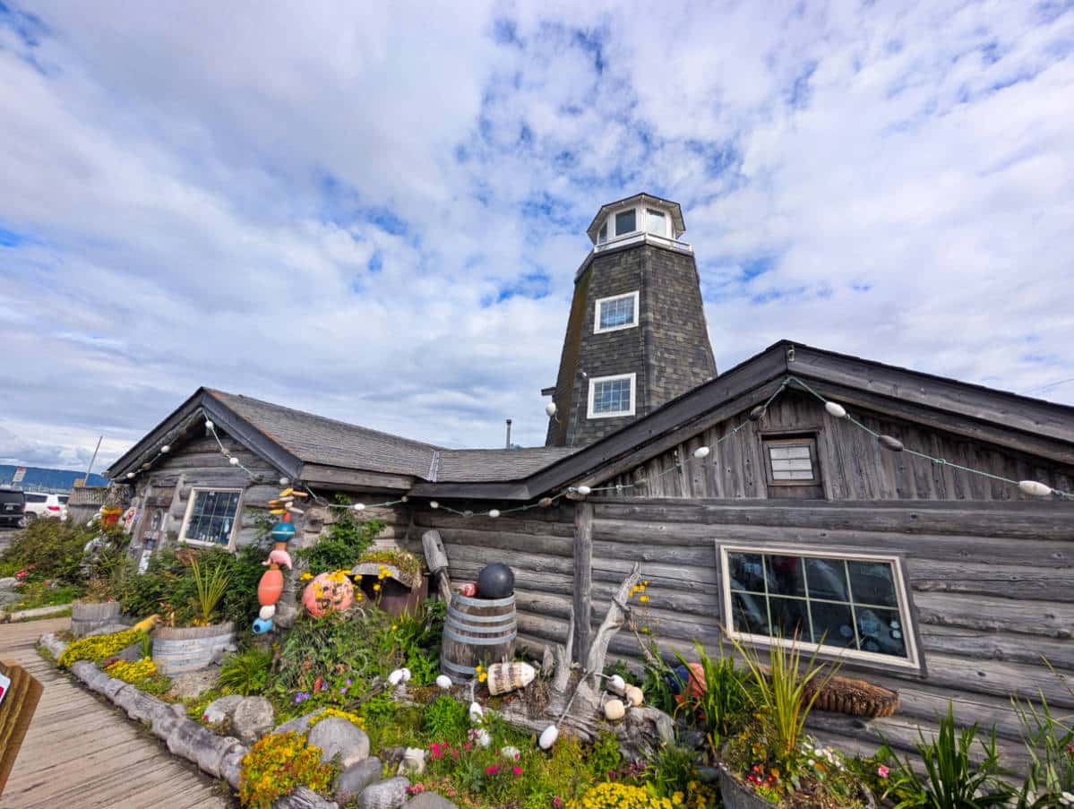 Exterior of Salty Dawg Saloon on Homer Spit Homer Alaska 3