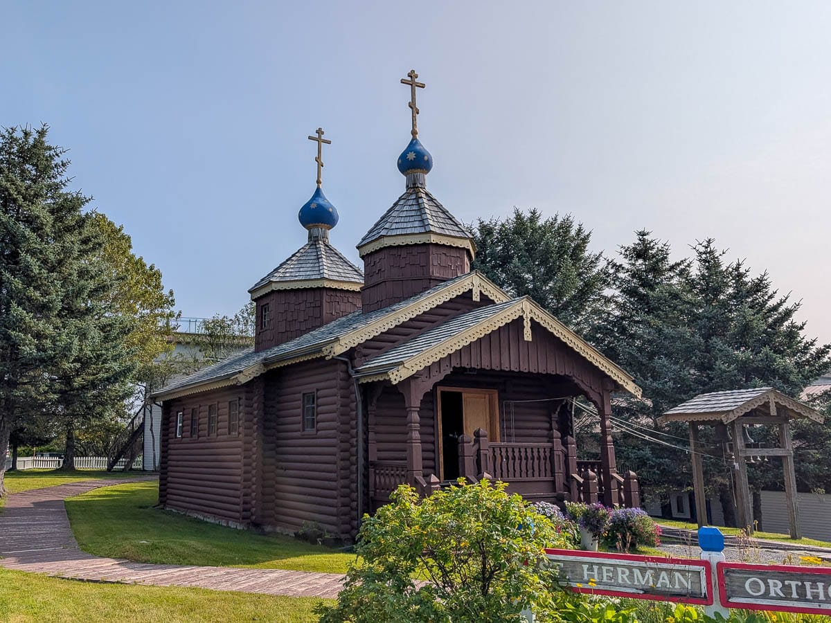 Exterior of St Herman Russian Orthodox Church in Kodiak Alaska 3-2