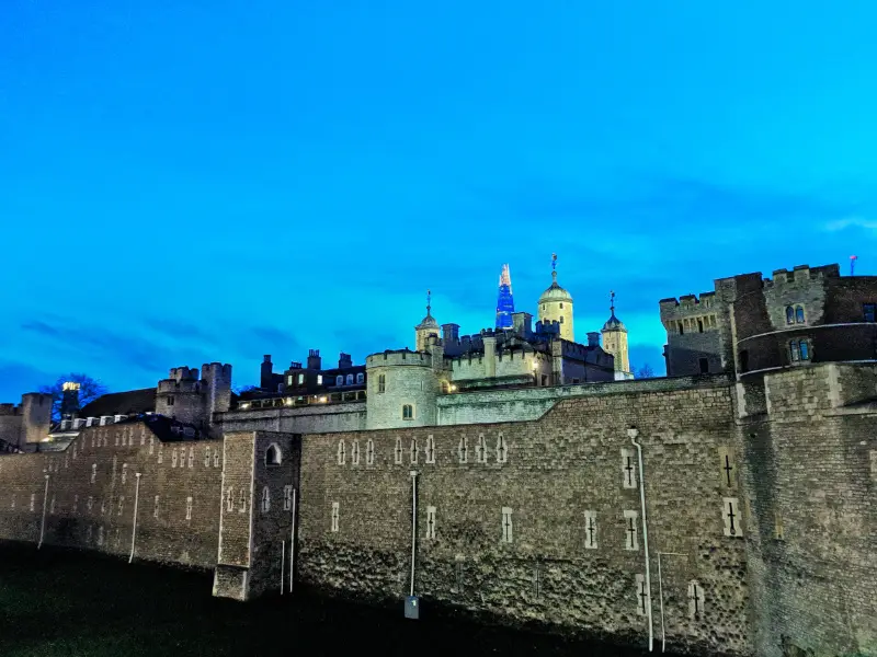 Exterior of Tower of London with The Shard East London 1