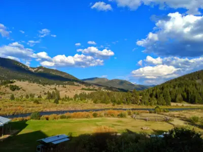 Fall on the Gallatin River from Gallatin River House BBQ Big Sky Montana 1