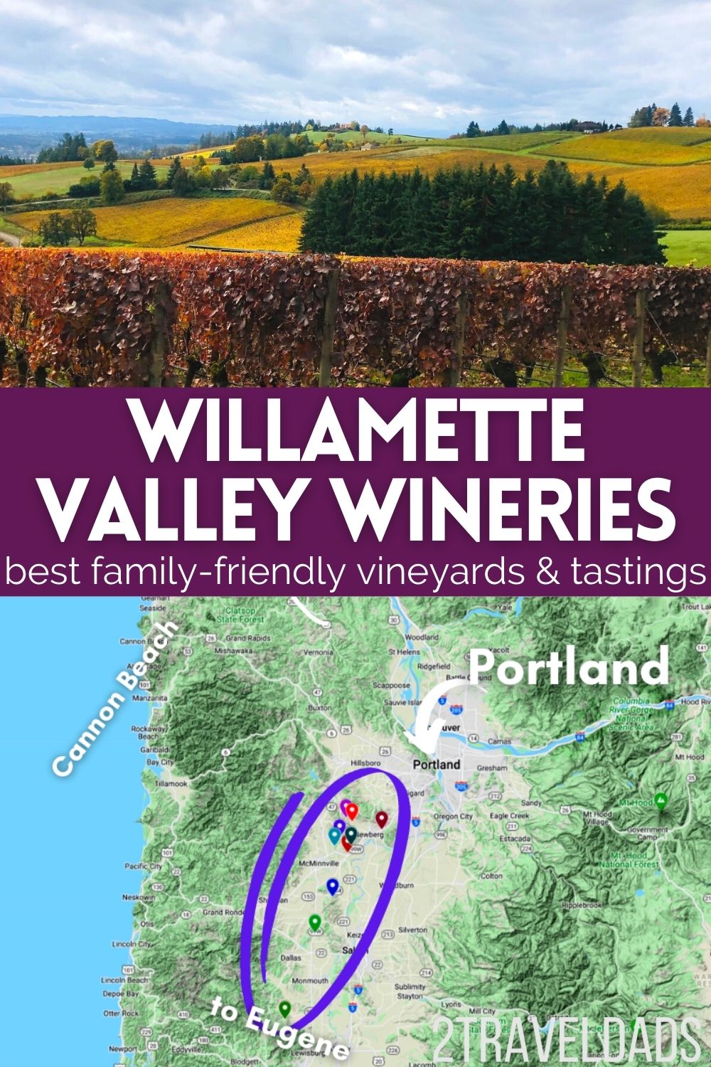 Best family friendly Willamette Valley wineries near Portland are easy to get to. Map of wineries and top picks for wine tasting when you're with kids in Oregon's premier wine region.