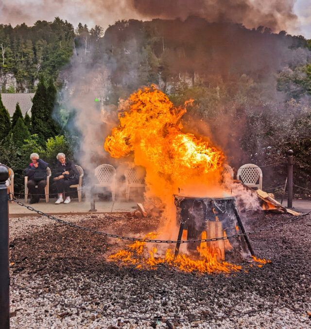 Fire at Pelletiers Fish Boil Fish Creek Door County Wisconsin 6