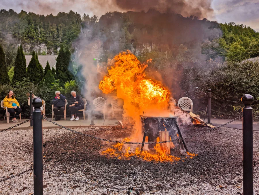 Fire at Pelletiers Fish Boil Fish Creek Door County Wisconsin 6