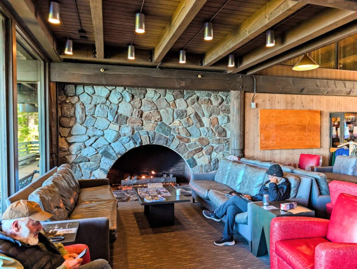 Fireplace Lobby at Glacier Bay Lodge in Glacier Bay National Park Gustavus Alaska 1