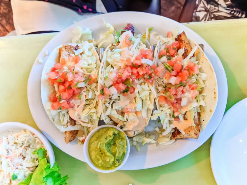 Fish Tacos at Mrs Macs II Restaurant Key Largo Florida Keys 2020 1
