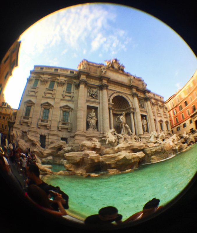 Fisheye of Trevi Fountain Rome Italy 1
