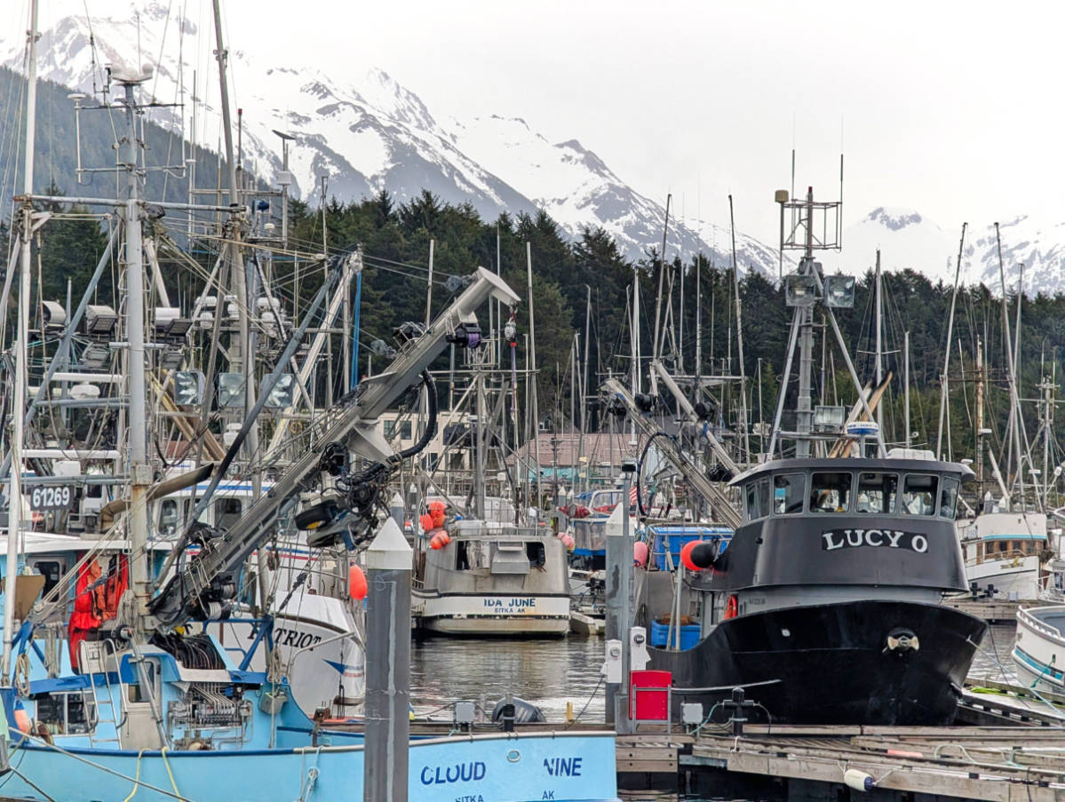Fishing boats in Crescent Harbor at Sitka Alaska