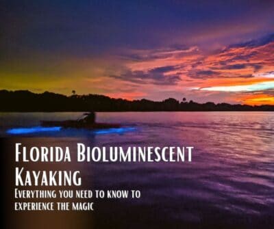 Bioluminescent kayaking in Florida is a bucket list thing to do. Mosquito Lagoon on Indian River is famous for glowing waters and night kayaking. Everything you need to know to go bioluminescent kayaking on your own or with guided tours.