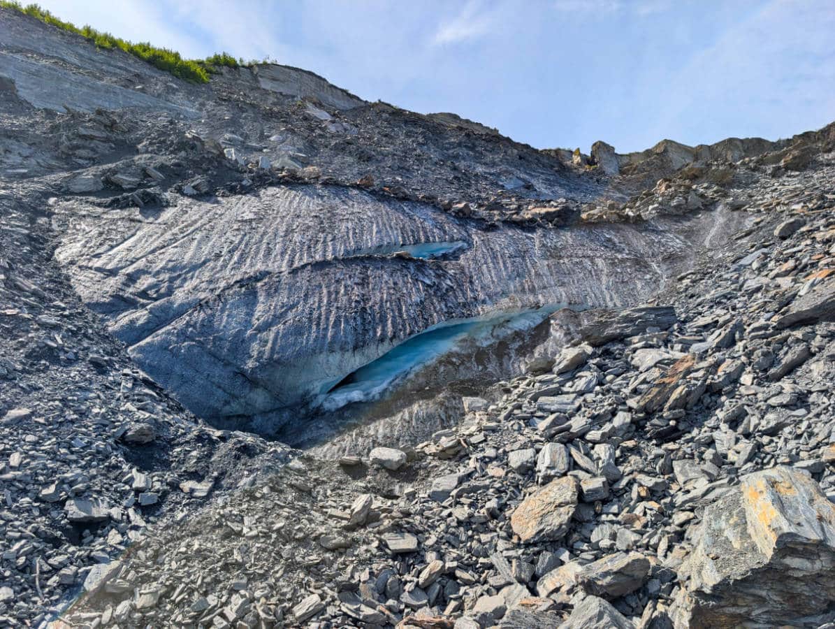 Foot of Glacier at Worthington Glacier State Recreation Area Thompson Pass Valdez Alaska