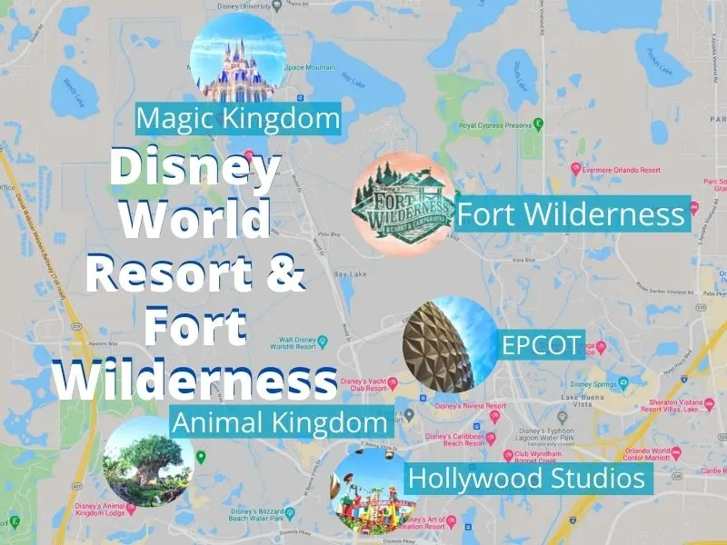 Map of Disney World with Fort Wilderness