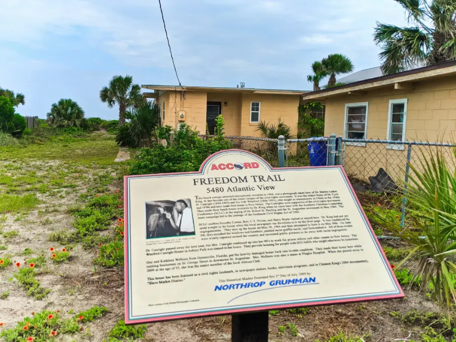 Freedom Trail Marker MLK Historic Site Butler Beach Florida 1
