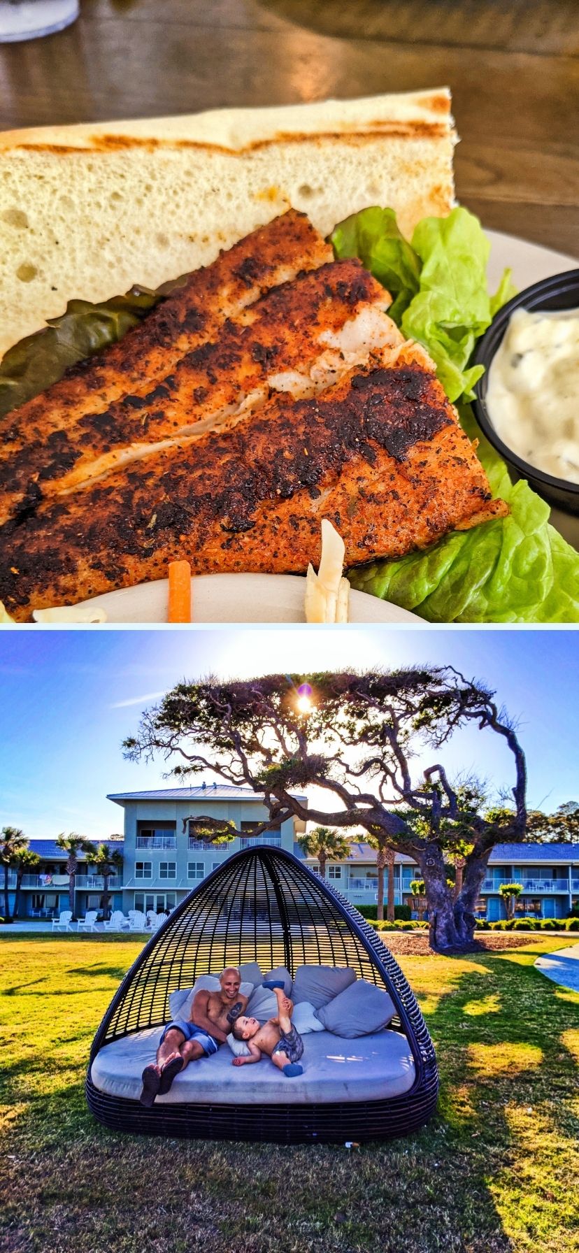 Fried Fish and Beautiful Hotel Jekyll Island Georgia