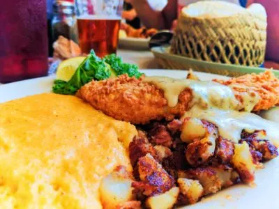 Fried flounder and grits at JT Seafood Shack St Augustine 1