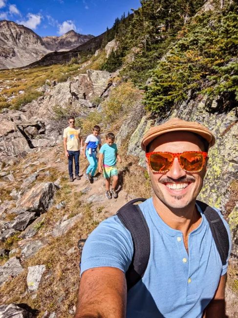 Full Taylor Family Hiking at Blue Lakes White River National Forest Breckenridge Colorado 3