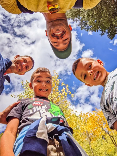 Full Taylor Family Hiking at Spruce Creek Trail White River National Forest Breckenridge Colorado 7