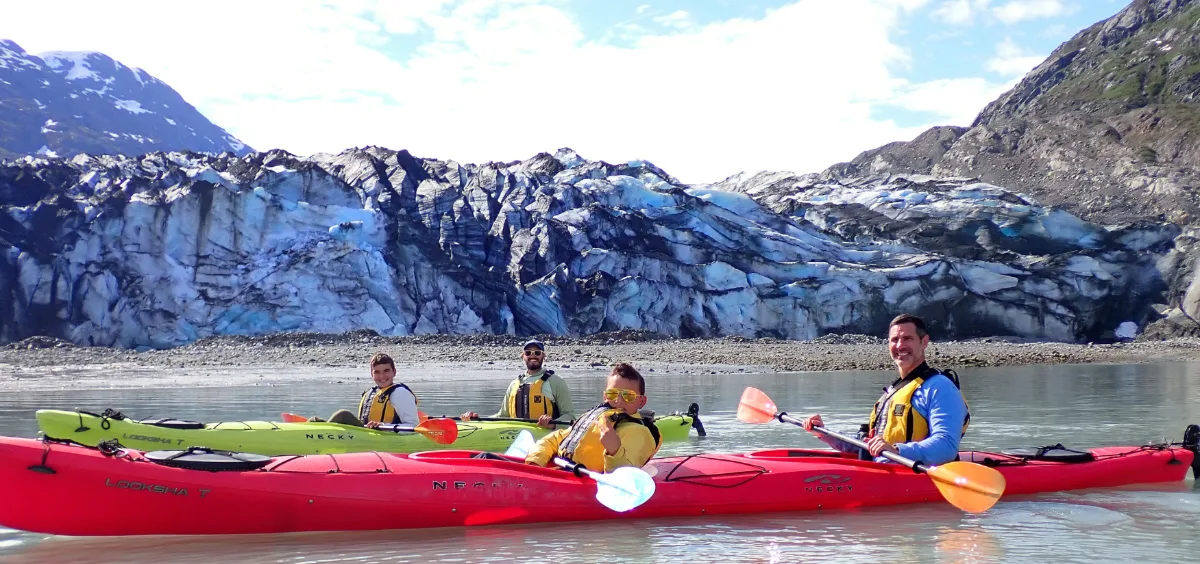 Full Taylor Family Kayaking at Lamplugh Glacier with UnCruise Wilderness Legacy Glacier Bay National Park Alaska 4