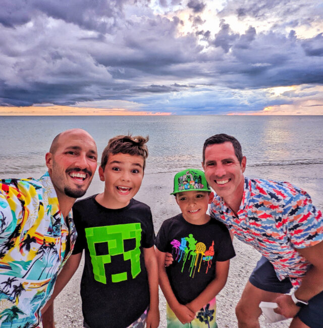 Full Taylor Family at Beach at Sunset on Marco Island Florida 5