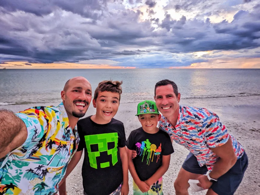 Full Taylor Family at Beach at Sunset on Marco Island Florida 5