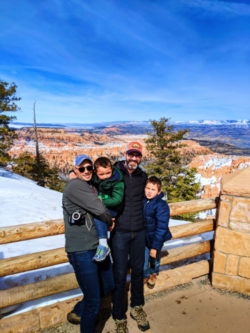 Full Taylor Family at Bryce Point Bryce Canyon National Park in the Snow Utah 4
