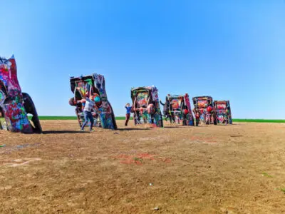 Full Taylor Family at Cadillac Ranch Amarillo Texas 2020 2