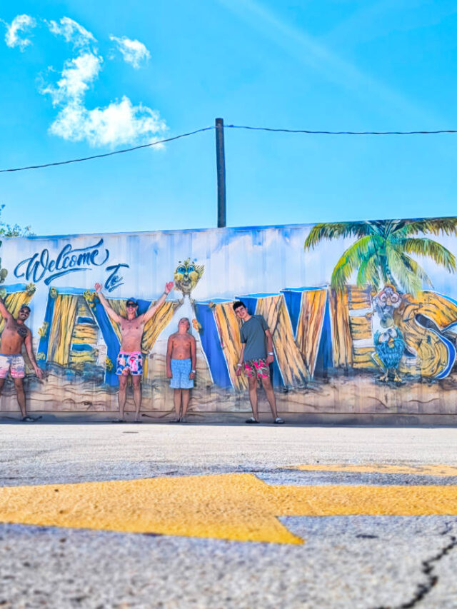 Full Taylor Family at Key West Mural at Blue Flamingo Resort Key West Florida Keys 1