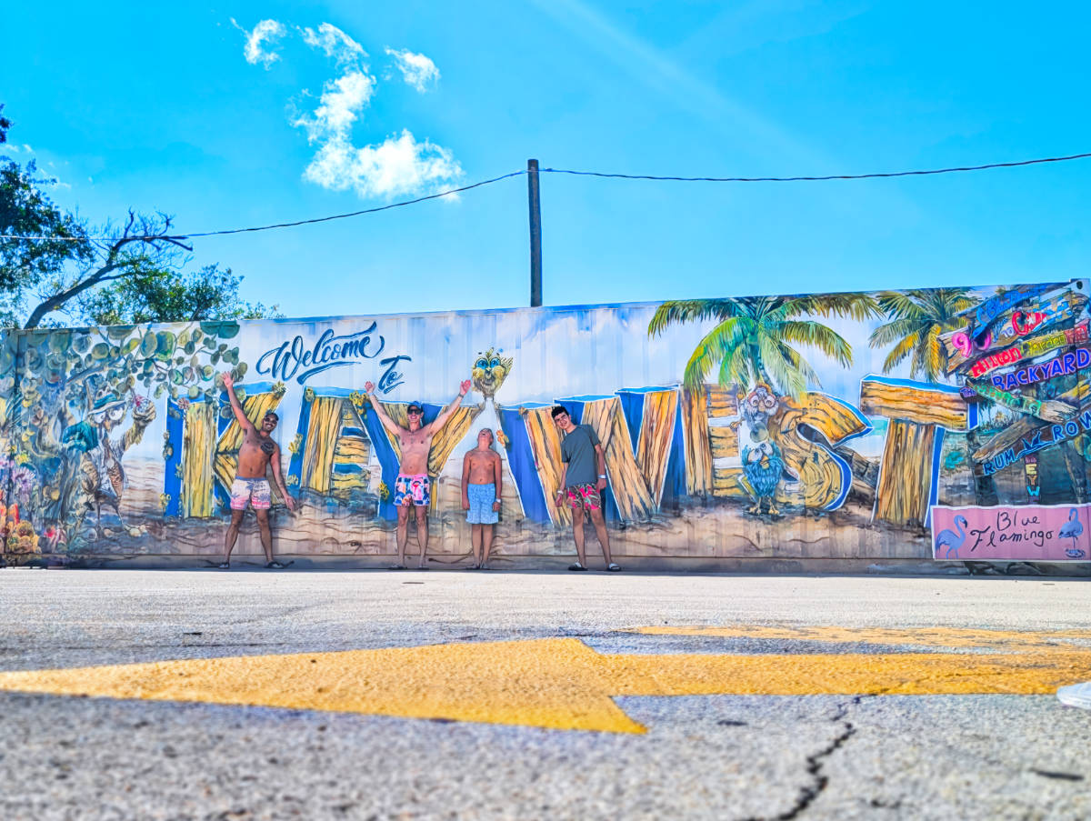 Full Taylor Family at Key West Mural at Blue Flamingo Resort Key West Florida Keys 1