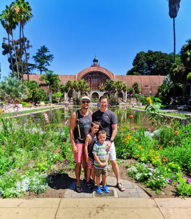 Full Taylor Family at Lily Pond Balboa Park San Diego California 2