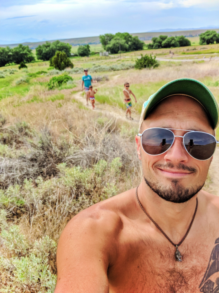 Full Taylor Family at Madison Buffalo Jump State Park Three Forks Montana 2