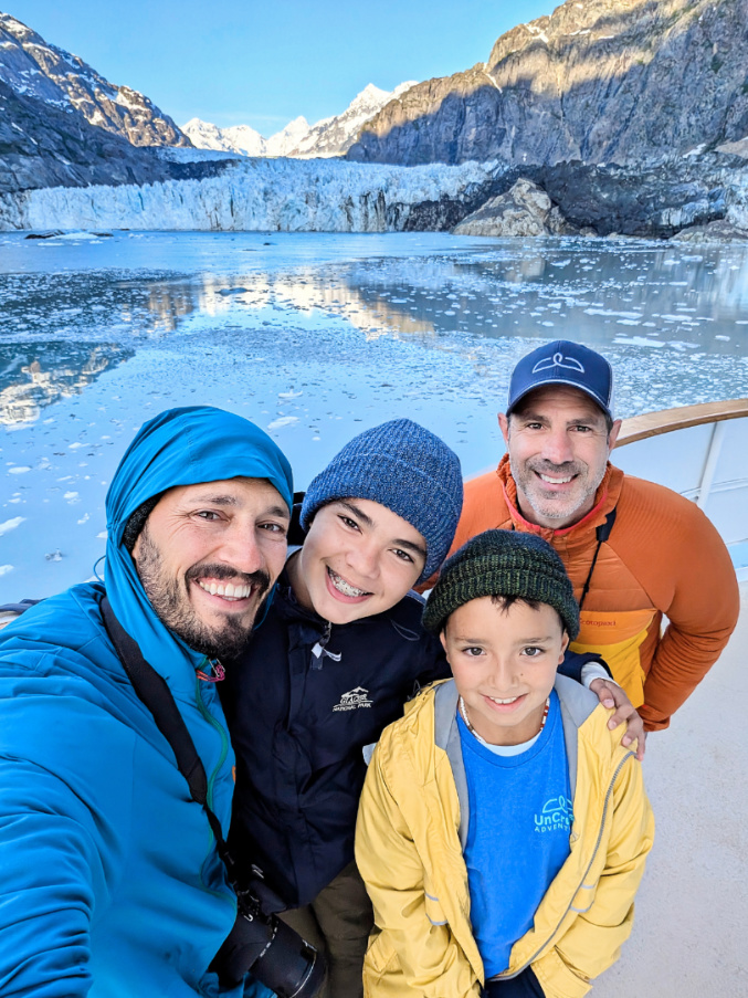 Full Taylor Family at Marjorie Glacier in Glacier Bay National Park with UnCruise Wilderness Legacy Alaska 7