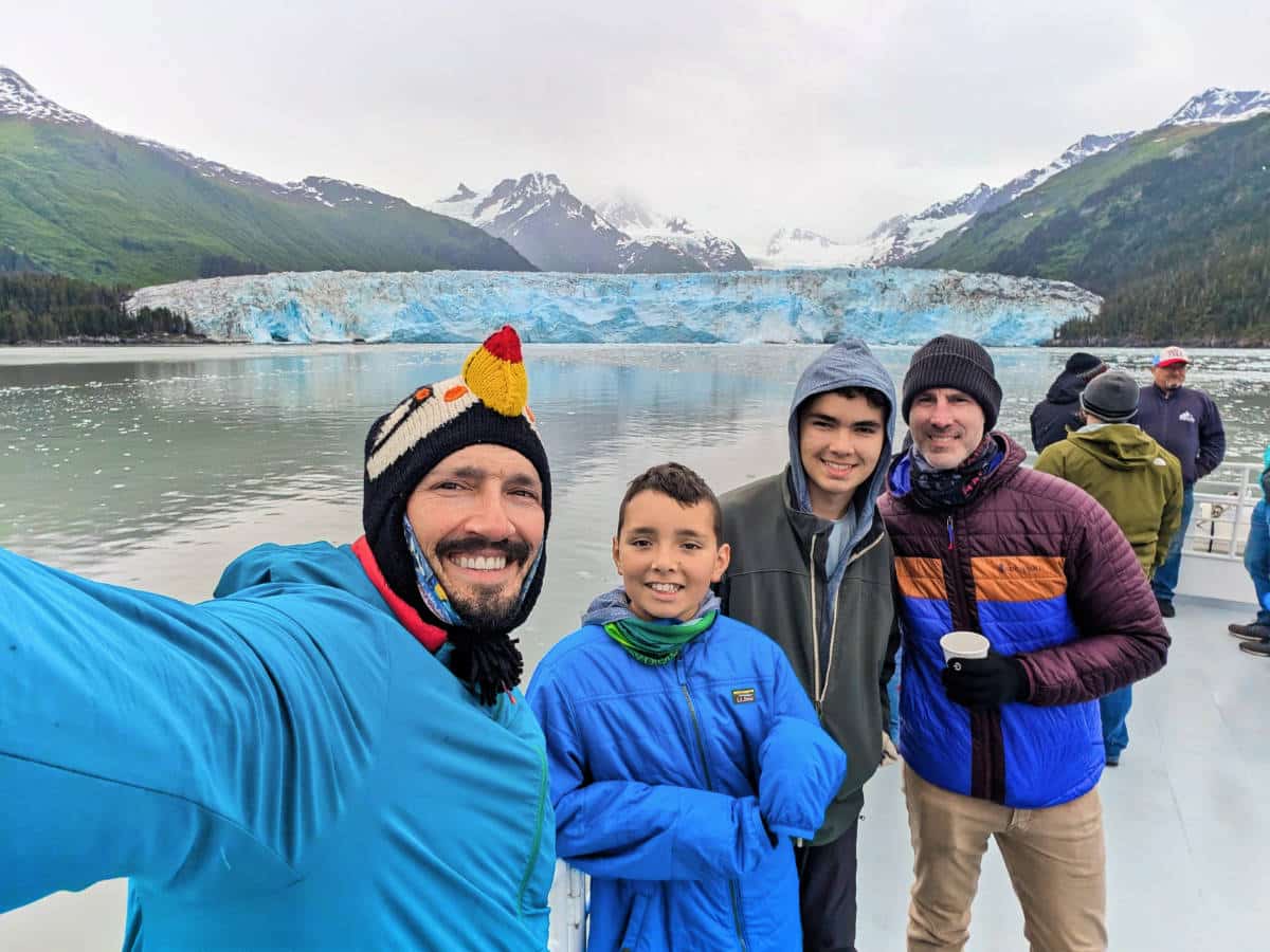 Full Taylor Family at Meares Glacier from Stan Stephens Glacier and Wildlife Cruise on Prince William Sound from Valdez Alaska