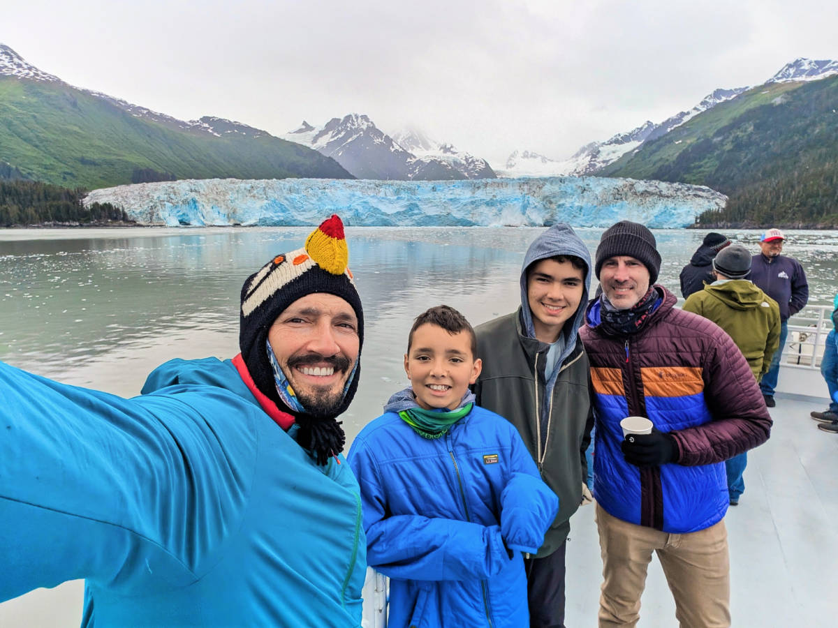 Full Taylor Family at Meares Glacier from Stan Stephens Glacier and Wildlife Cruise on Prince William Sound from Valdez Alaska