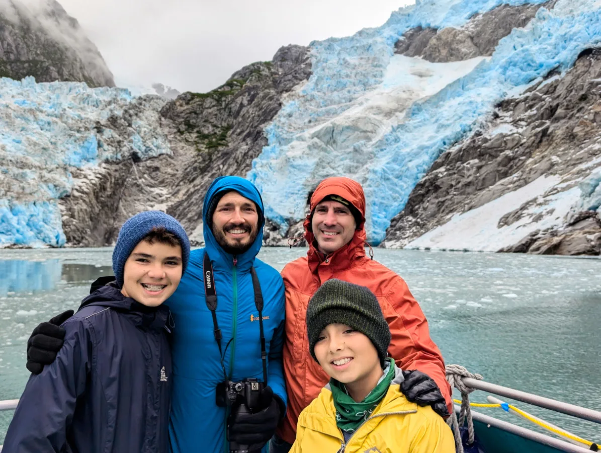 Full Taylor Family at Northwestern Glacier in Kenai Fjords National Park Alaska 1