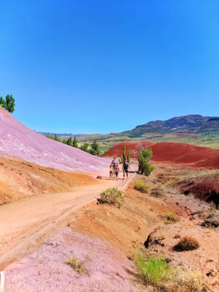 Full Taylor Family at Painted Cove trail Painted Hills John Day Fossil Beds NM Oregon 4b