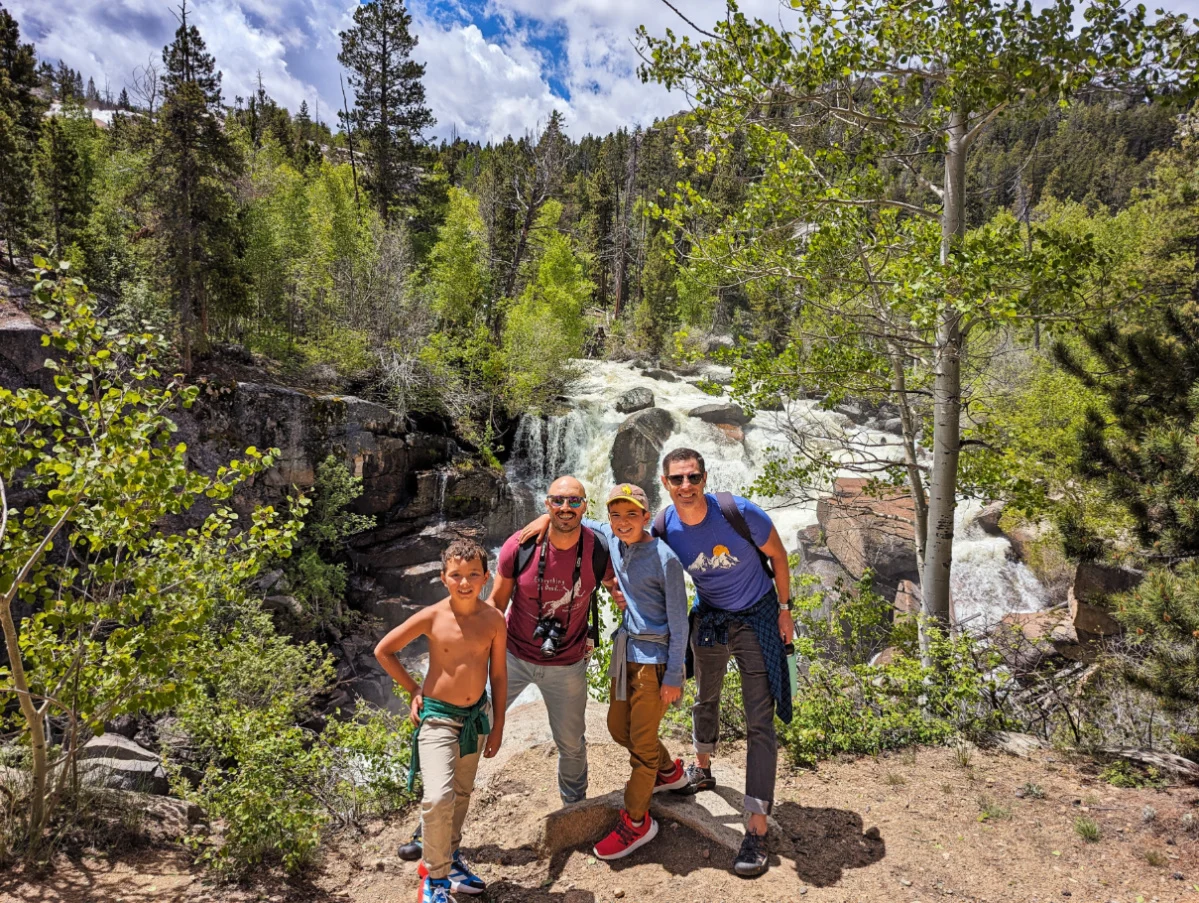 Full Taylor Family at Popo Agie Falls Sinks Canyon State Park Lander Wyoming 1