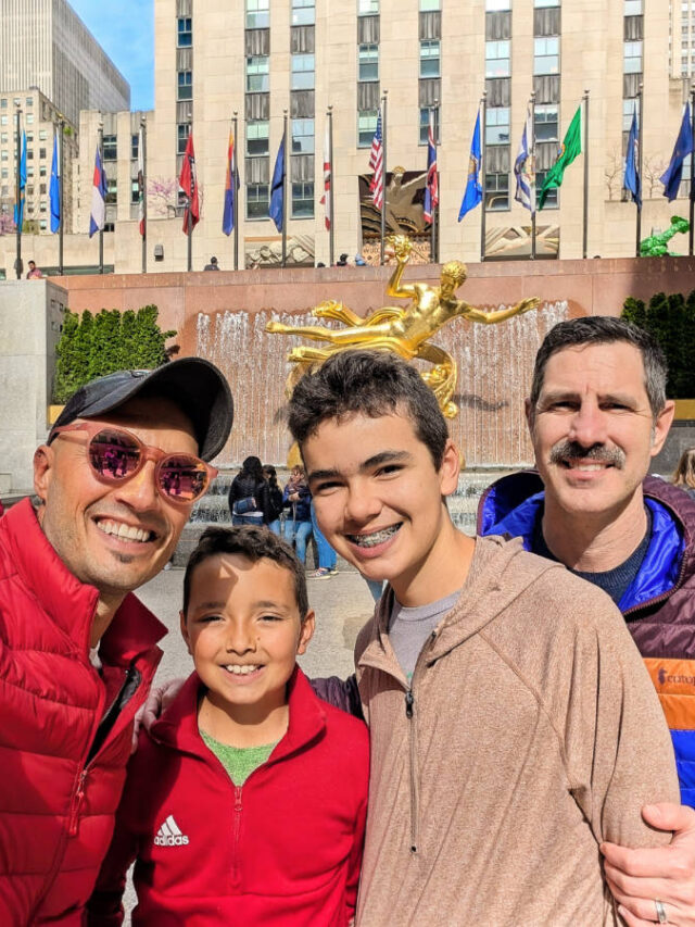 Full Taylor Family at Prometheus Fountain at Rockefeller Center New York City 1