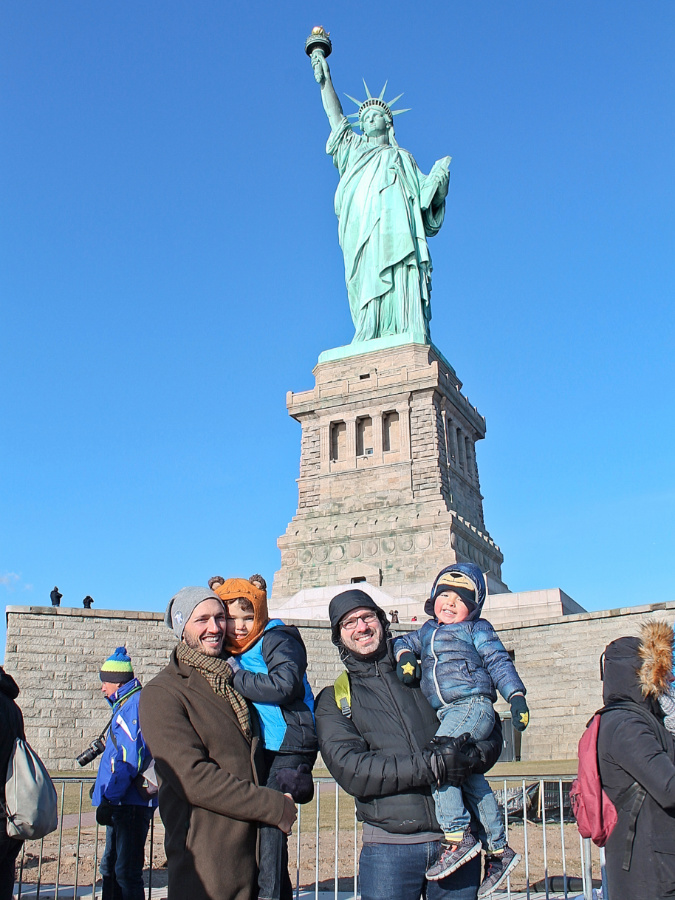 Full Taylor Family at Statue of Liberty New York City 1